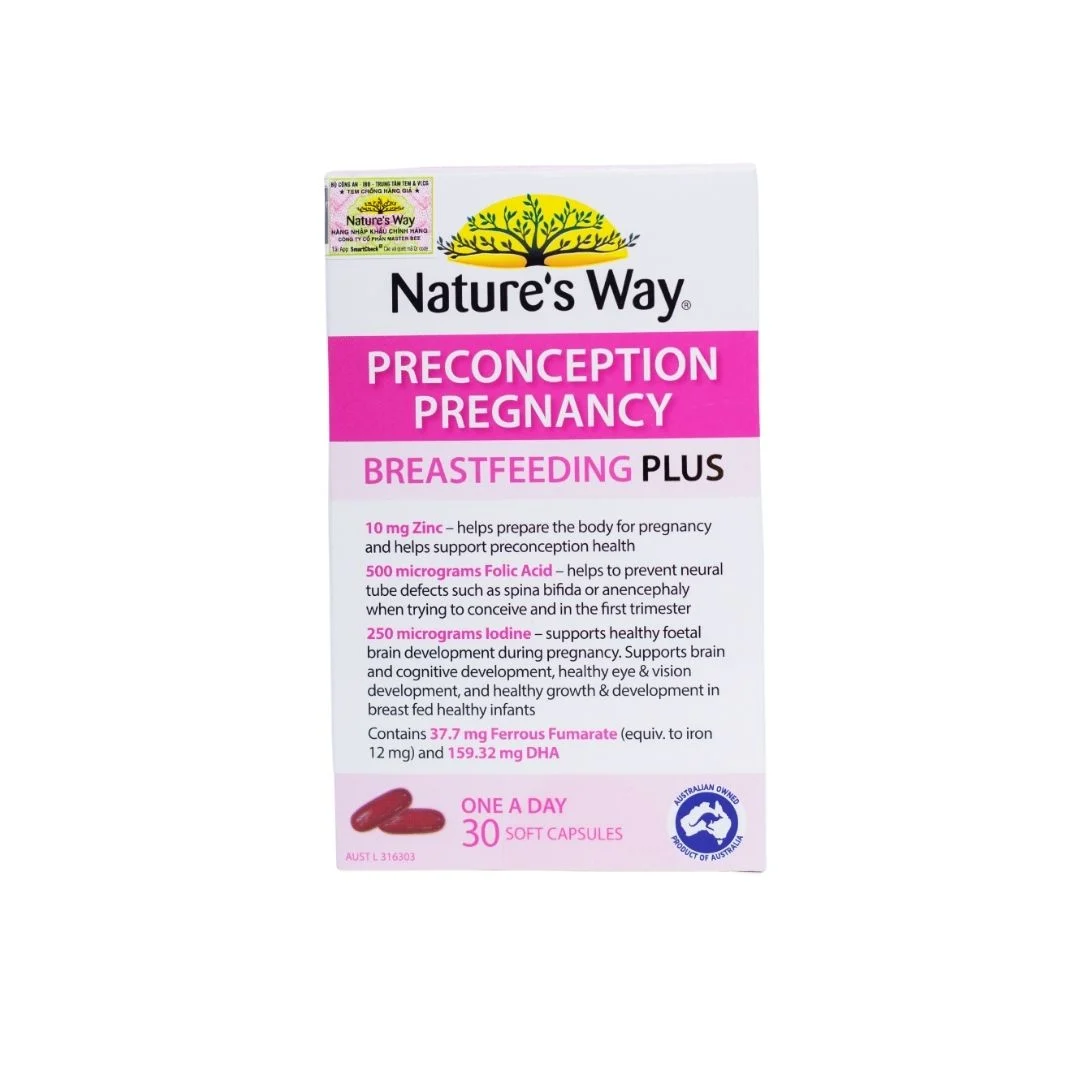 Thực Phẩm Bảo Vệ Sức Khỏe Mẹ bầu - Preconception Pregnancy Breastfeeding Plus H/30V NATURE'S WAY/Úc